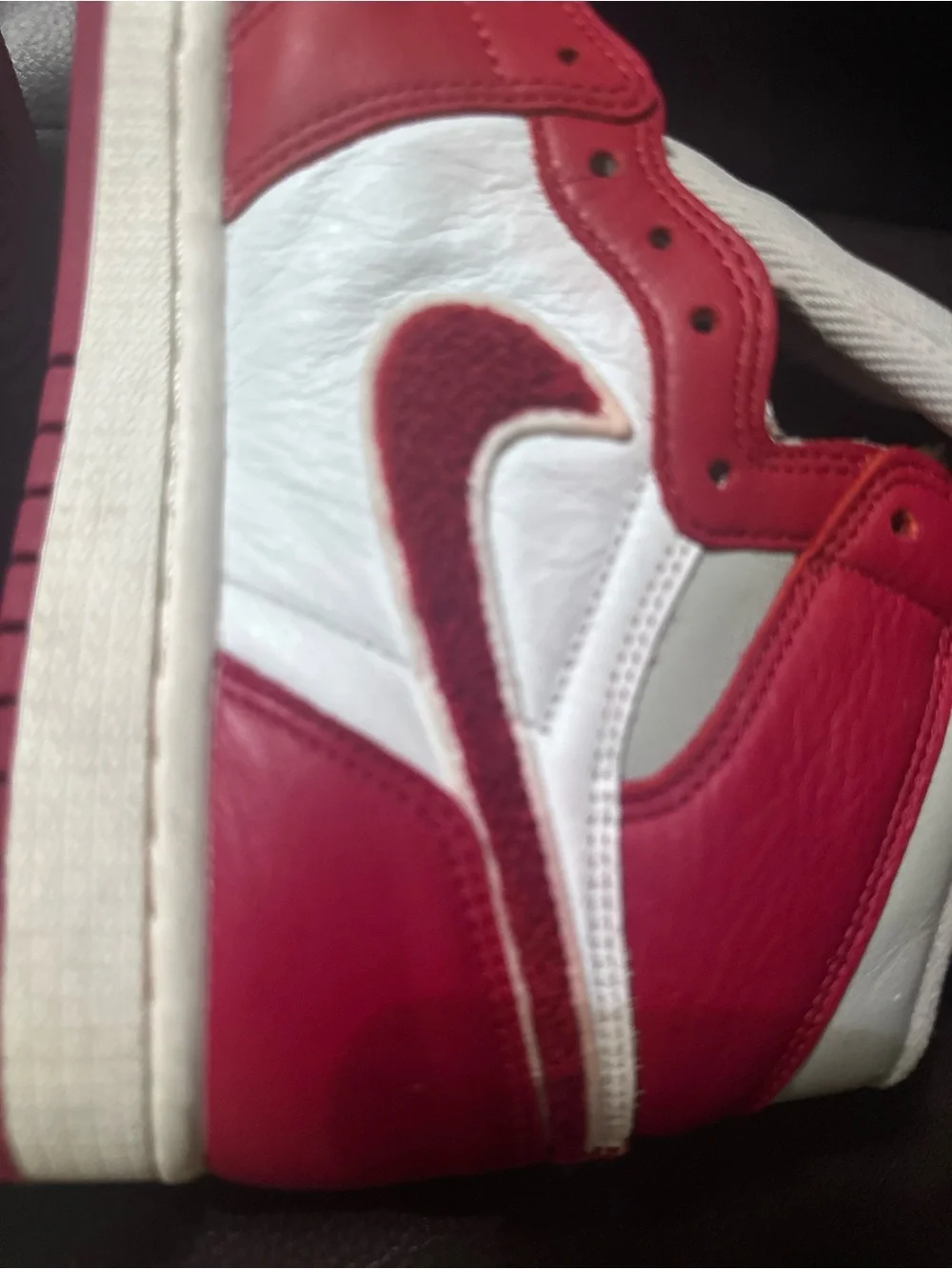 Nike White and Red High-Top Sneakers